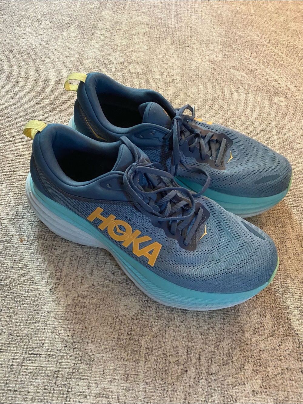 Hoka One One Bondi 8 Real Teal/Shadow Running Shoes Mens Size 11.5 2E W